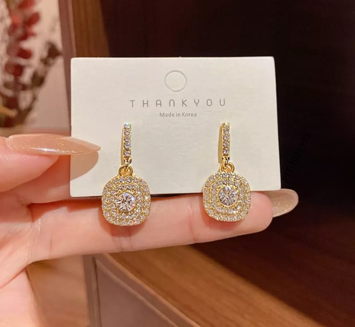 Sparkling Korean Zircon Earrings