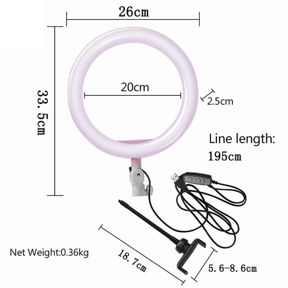 Professional 10-Inch LED Ring Light with Phone Holder – 3 Color Modes & 10 Level Dimmable Brightness