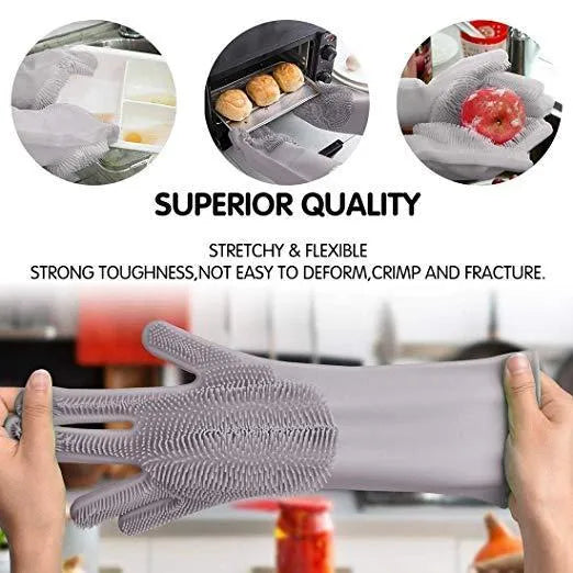 Silicone Dishwashing Scrubber Gloves