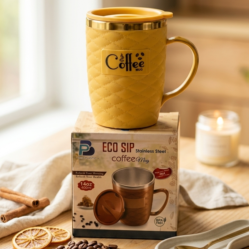 Eco Sip Stainless Steel Coffee Mug 400ml