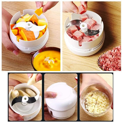 2-in-1 Garlic Crusher & Mini Manual Food Chopper