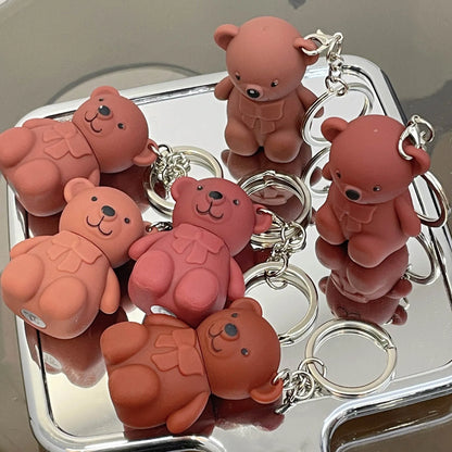 6-Piece Cute Bear Keychain Liquid Lipstick Set