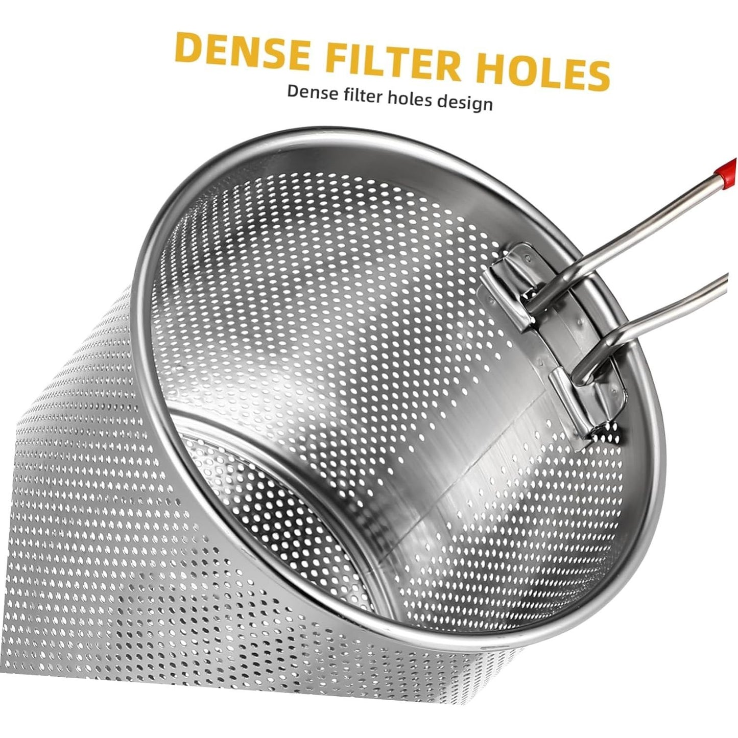 1200ML Stainless Steel Deep Fryer Pot with Strainer