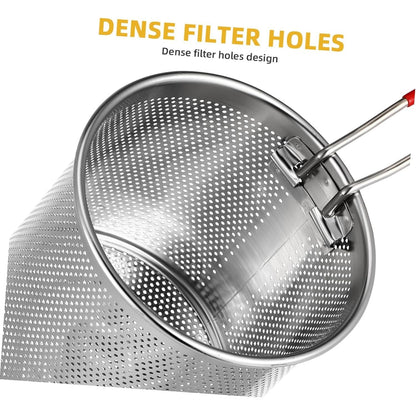 1200ML Stainless Steel Deep Fryer Pot with Strainer