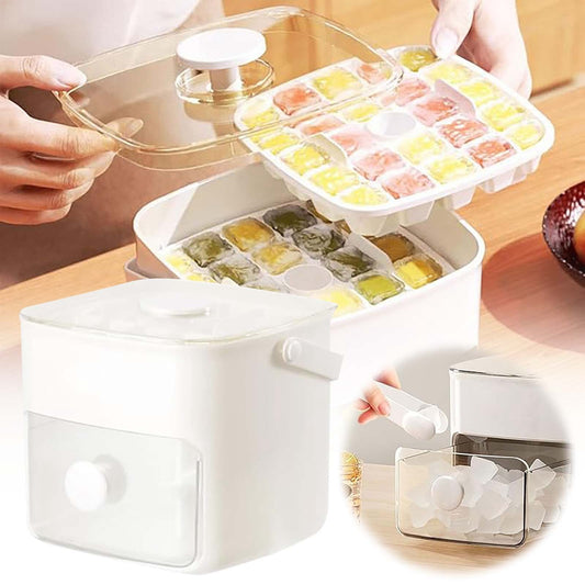 Double Layer Ice Cube Tray with Handle